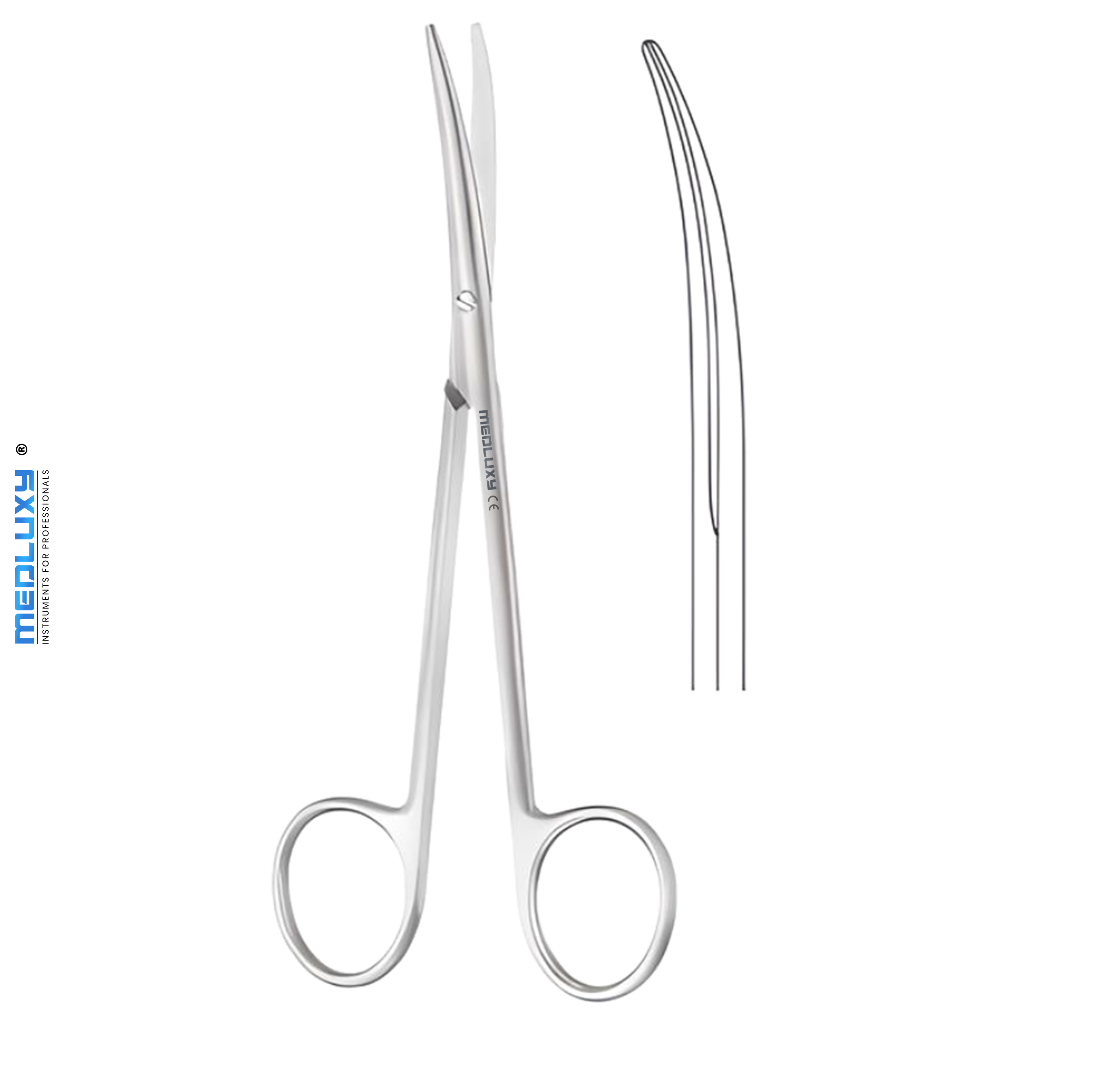 Medluxy - Verbandschaar Metzenbaum Prepareerschaar - Gebogen - Stompe Punt 18 cm - Professionele Kwaliteit Dissectie, Verpleegkundige Schaar, Chirurgische Schaar, EHBO